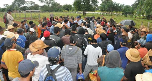 Ocupação dos indígenas em fazendas de Sidrolândia, MS