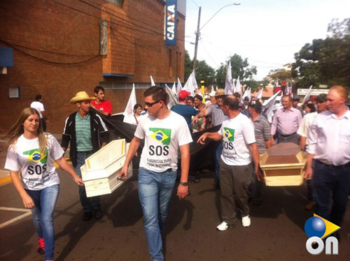 Protesto, morte dos produtores