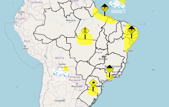 Chuvas devem atingir parte do país entre sexta e sábado, enquanto frio continua no Sul