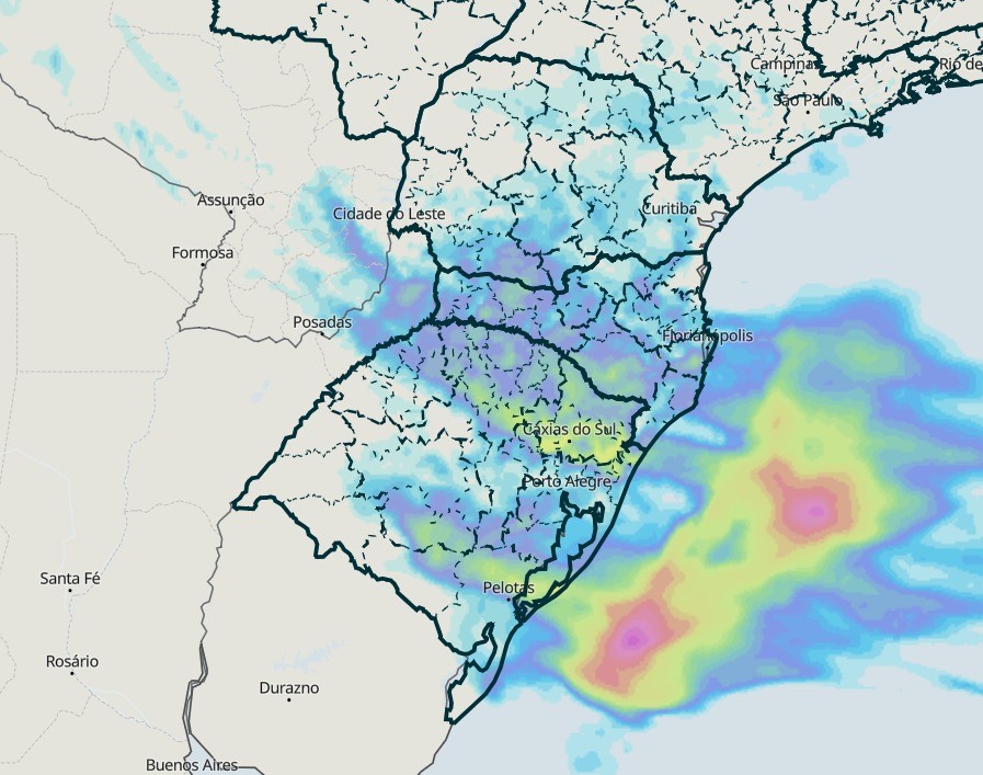 Sul do Brasil terá início de semana chuvoso e retorno do tempo seco a partir de quarta