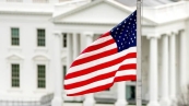 Bandeira EUA e Casa Branca