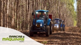 Tratores LS Tractor Plus 80, cabinado e equipado para operações de silvicultura