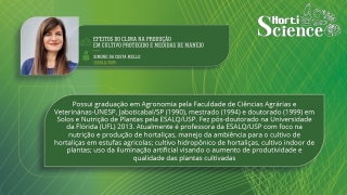 Simone da Costa Mello - Prof. e Pesq. em Nutrição de Manejo de Hortaliças ESALQ/USP