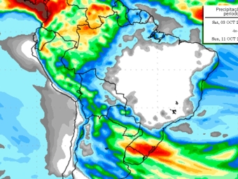 Precipitação 10 dias 25/09/2020
