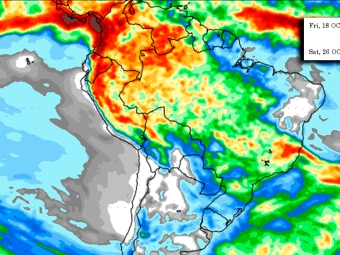 Precipitação chuva 10 dias