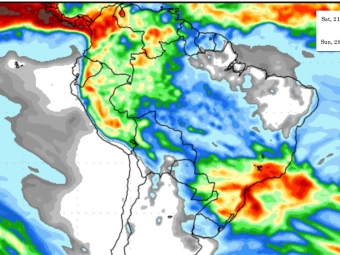 Precipitação 10 dias - Outlook - América do Sul - 13/09/2019 - 16:9