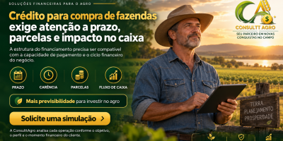 Crédito para compra de fazendas exige atenção a prazo, parcelas e impacto no caixa