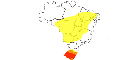 Alerta vermelho do Inmet coloca Rio Grande do Sul em risco de temporais, enchentes e ventos de até 100 km/h
