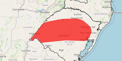Rio Grande do Sul tem alerta vermelho para acumulado de chuva nesta sexta-feira (07)