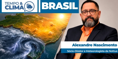 Ciclone provoca temporais no Sul enquanto tempo seco predomina no interior do Brasil