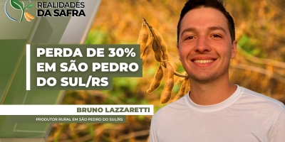 Após quase 30 dias sem chuvas, soja perdeu pelo menos 30% do potencial produtivo em São Pedro do Sul/RS