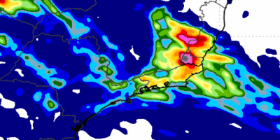 Chuva pode chegar a 100 mm em 24h em pontos de Minas Gerais, Espírito Santo e Rio de Janeiro