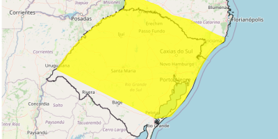 Rio Grande do Sul e Santa Catarina têm alerta para tempestade nos próximos dias