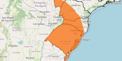 Inmet alerta para tempestades com avanço de ciclone extratropical no Sul do Brasil