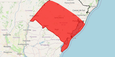 Inmet emite alerta vermelho para tempestades no Rio Grande do Sul
