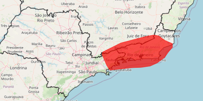 Área entre São Paulo, Rio de Janeiro e Minas Gerais tem alerta vermelho para chuvas acumuladas