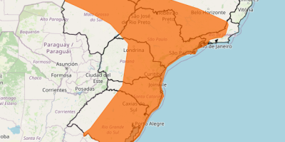 Alerta de perigo para tempestade segue também sobre áreas do Sudeste e do Centro-Oeste