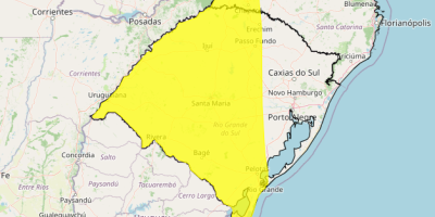 Áreas da Região Sul do Brasil têm alerta para tempestade no final de semana