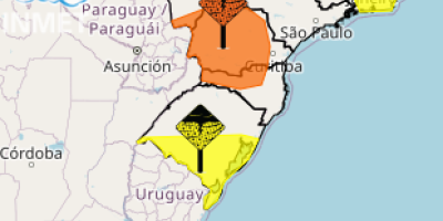 Inmet alerta para de perigo para tempestade sobre Paraná e Santa Catarina na 6ª feira (12)