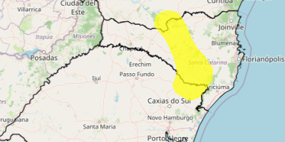 Área entre o norte do Rio Grande do Sul e sul do Paraná segue com alerta para possibilidade de geada