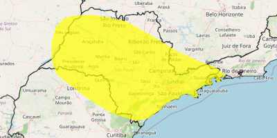 Estado de São Paulo tem alerta amarelo para tempestade neste final de semana