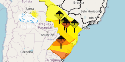 Sul do Brasil tem alerta de perigo para tempestades neste fim de semana