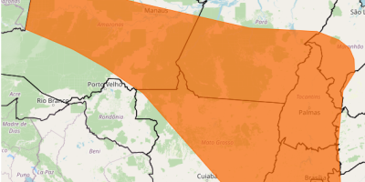 Áreas das regiões Centro-Oeste e Norte seguem com alerta de perigo para chuvas intensas