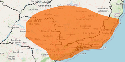 Chuva deve prosseguir sobre áreas do Sudeste nesta 4ª feira (23)