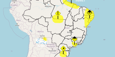 Chuvas devem atingir parte do país entre sexta e sábado, enquanto frio continua no Sul