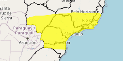 Áreas do Sul e Sudeste têm previsão de chuva nesta quarta-feira