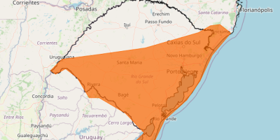 Rio Grande do Sul e Santa Catarina têm alerta laranja para tempestades neste sábado (27)