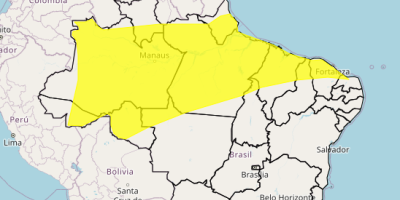 Chuvas mantêm áreas do Norte e Nordeste com alerta de perigo potencial nesta 5ª feira