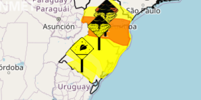 Inmet prevê temporais no Sul ao longo da semana e alerta para para chuva intensa, granizo e geada