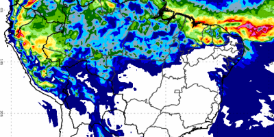 Inmet: Tempo seco no Centro-Oeste, chuvas intensas no Norte e Nordeste e queda das temperaturas no Sul do Brasil