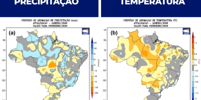 Previsão do Inmet para fevereiro indica chuvas acima da média no Norte e Sudeste