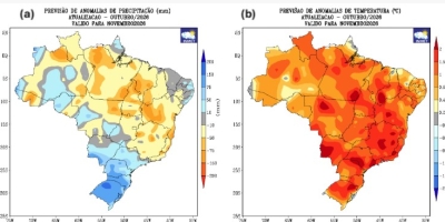 Novembro terá calor acima da média e chuva irregular; veja os riscos para as lavouras