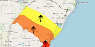 Ciclone extratropical pode provocar rajadas de até 100 km/h no Sul e ventos fortes no Sudeste