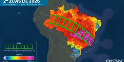 Previsão do Tempo: Segunda ZCAS de janeiro se forma nos próximos dias