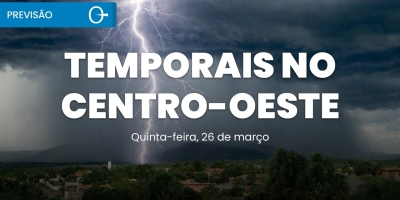 Chuva Forte no Centro-Oeste e Norte nesta quinta 26/03/2026