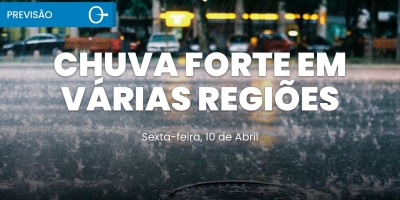 Previsão do tempo: chuva forte avança e mantém alerta no Brasil 10/04/2026