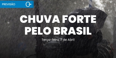 Previsão do tempo: ciclone no Sul e chuva forte avança pelo Brasil 07/04/2026