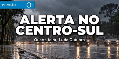 Temporais avançam pelo Centro-Sul: Chuva forte em PR, SP e MS