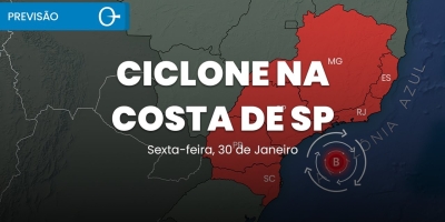 Ciclone tropical se forma na costa de SP e aumenta a chuva no Sudeste | Previsão 30/01/2026