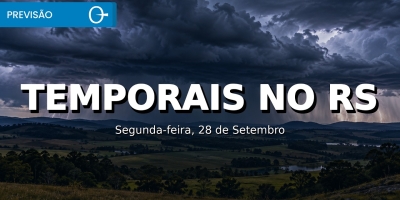 Tempo severo continua no Rio Grande do Sul nesta segunda-feira