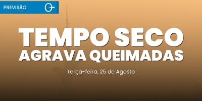 Umidade pode ficar abaixo de 12% e aumenta risco de queimadas | Previsão do tempo 25/08/2026