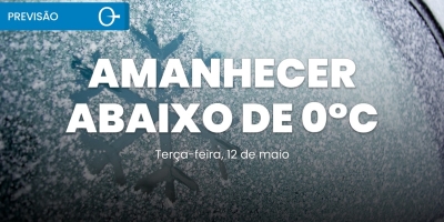 Previsão do tempo: onda de frio mantém geada e amanhecer abaixo de 0°C