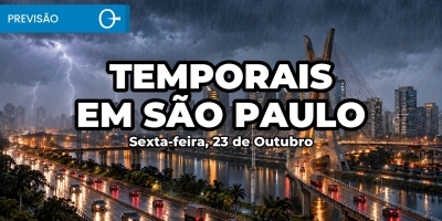 Temporais em São Paulo e ventos acima de 90 km/h no Rio Grande do Sul nesta sexta-feira, 23