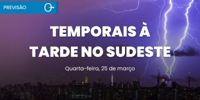 Temporais Avançam no Sudeste e Centro-Oeste 25/03/2026
