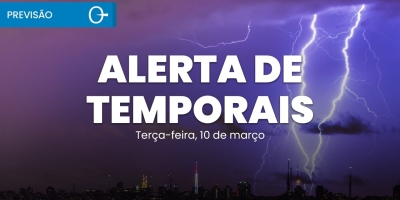 ⚠️ ALERTA DE TEMPORAIS: Chuva Forte no Sul e Sudeste Nesta Terça 10/03/2026