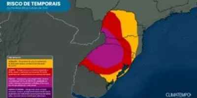 Chuva se intensifica no RS entre quinta e sexta-feira e aumenta risco hidrológico